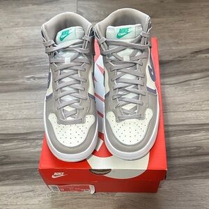 Nike Gray and White High-Top Sneakers